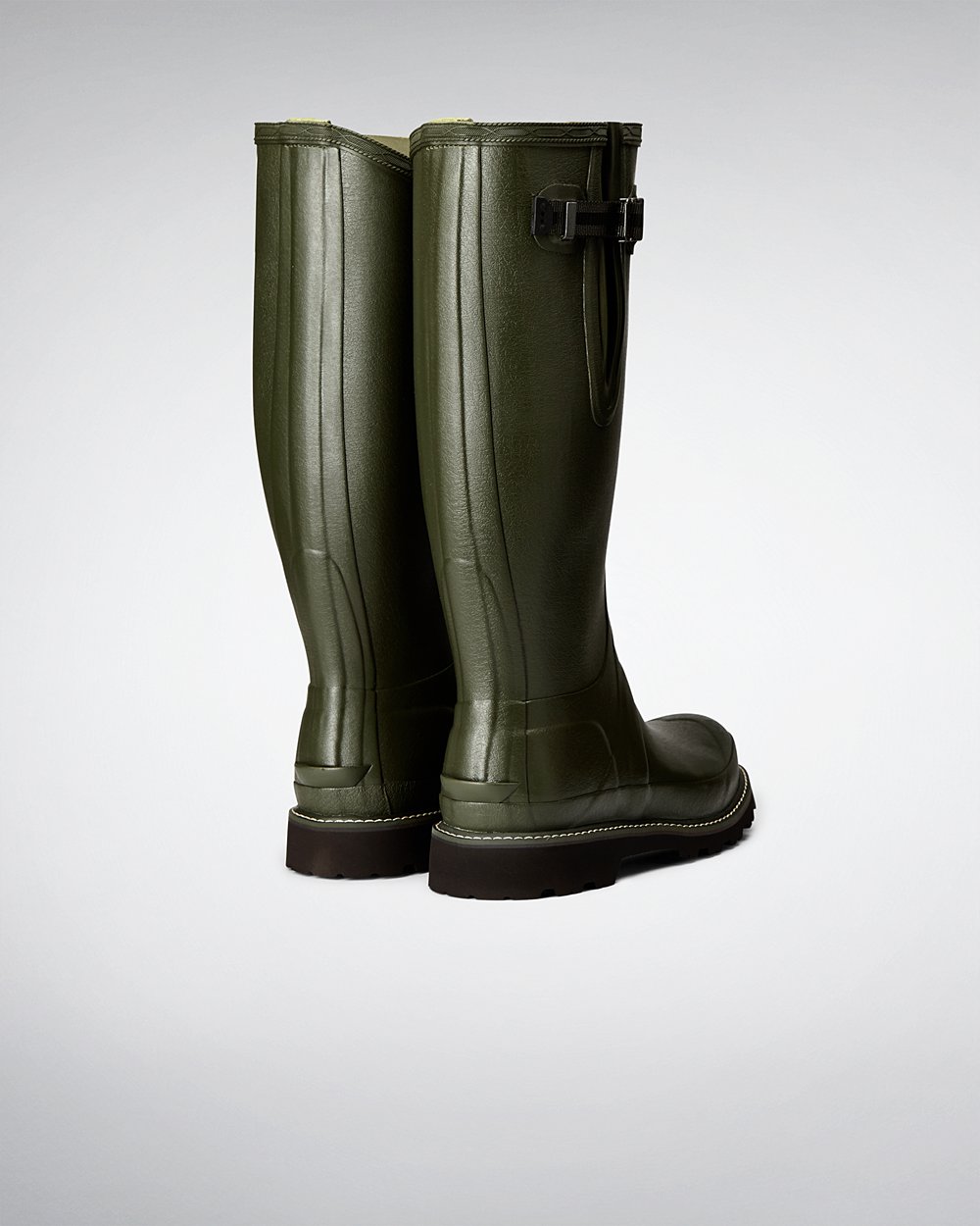 Mens Tall Rain Boots - Hunter Balmoral Side Adjustable (68HVLNCIM) - Dark Olive